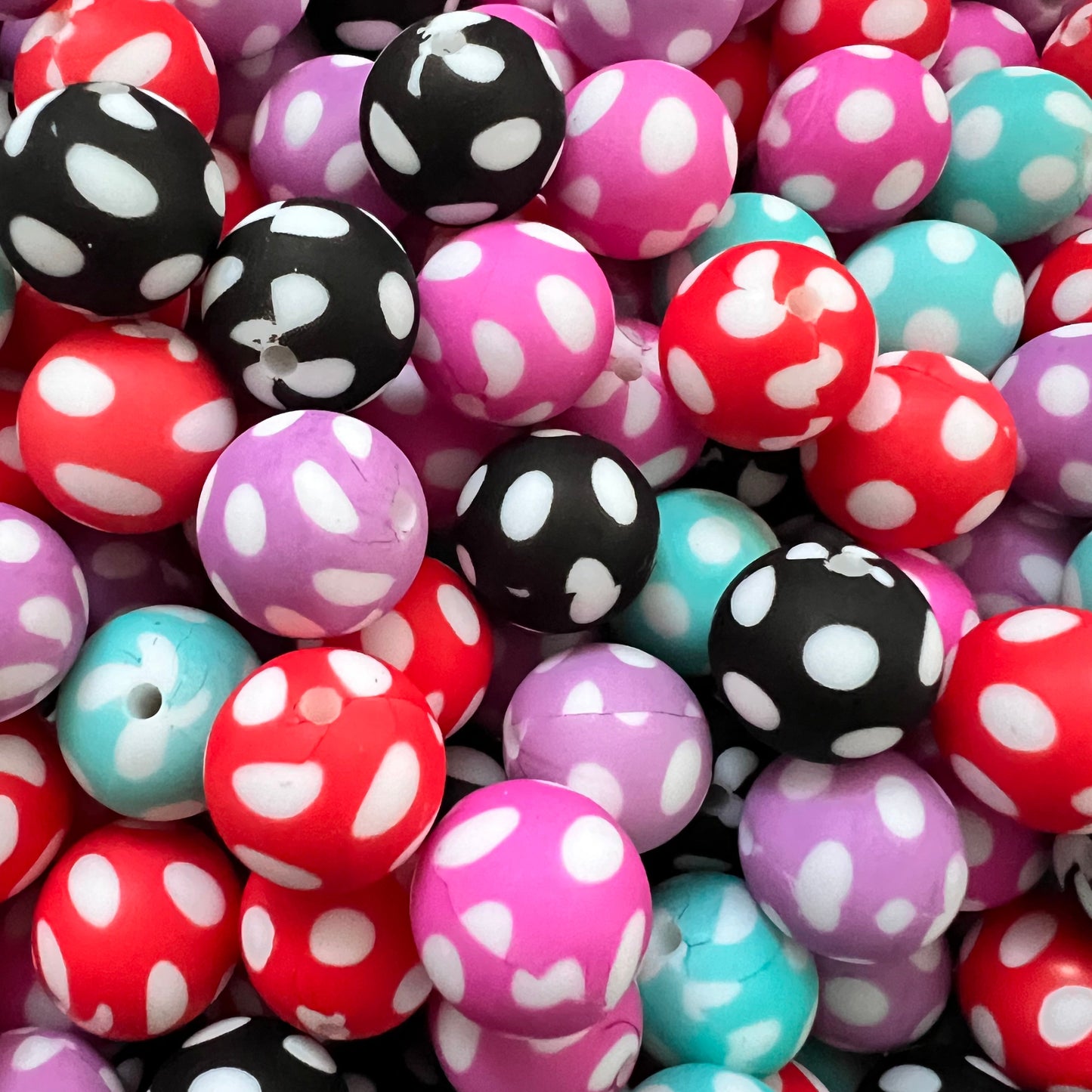 SILH021Dot Silicon Beads 15mm (5pcs)