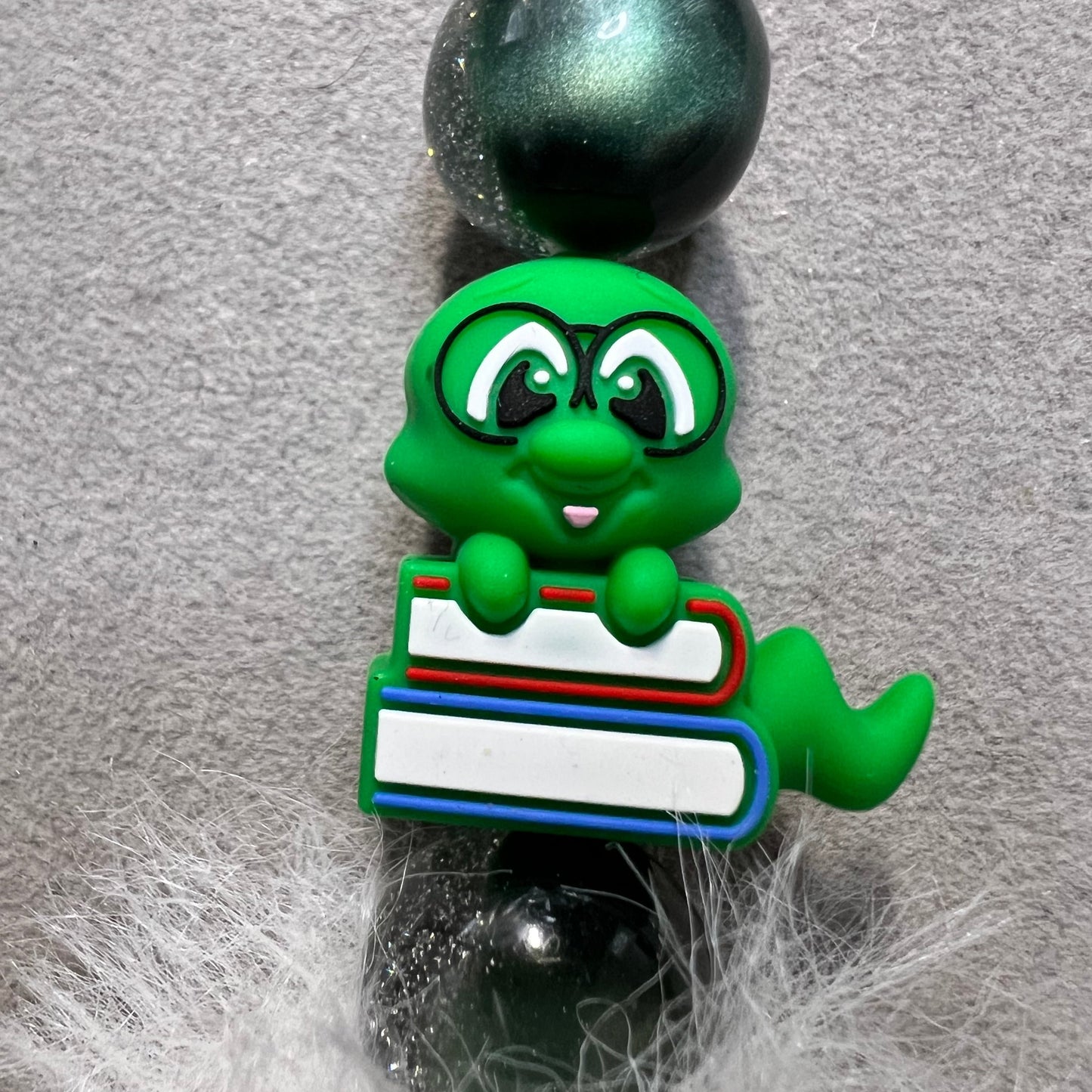 Bookworm Silicone Bead