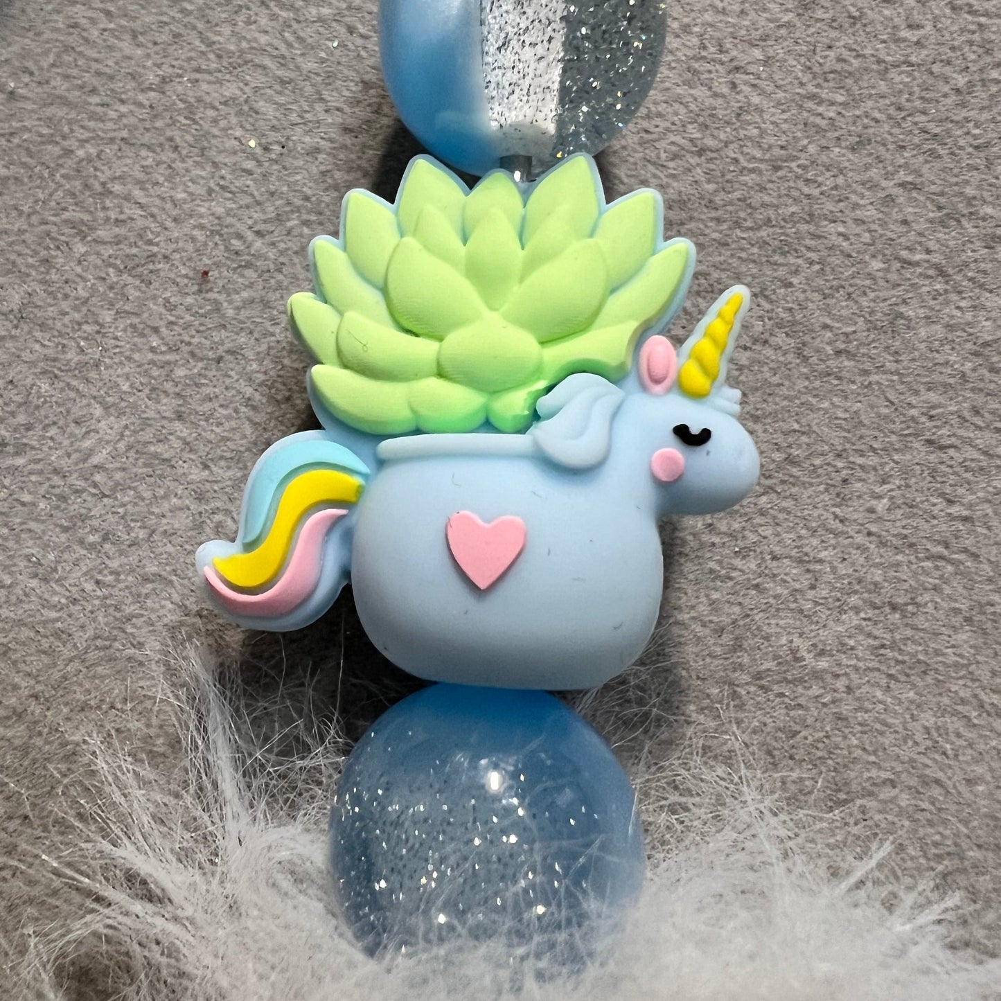 Flower Pot Unicorn Silicone Bead