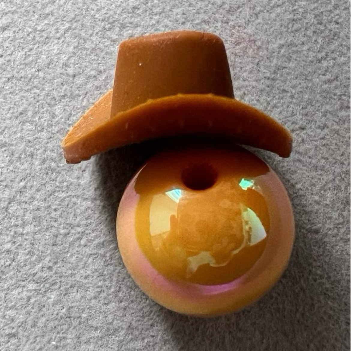 [BLK387] Cowboy Hat Silicone bead 1pcs