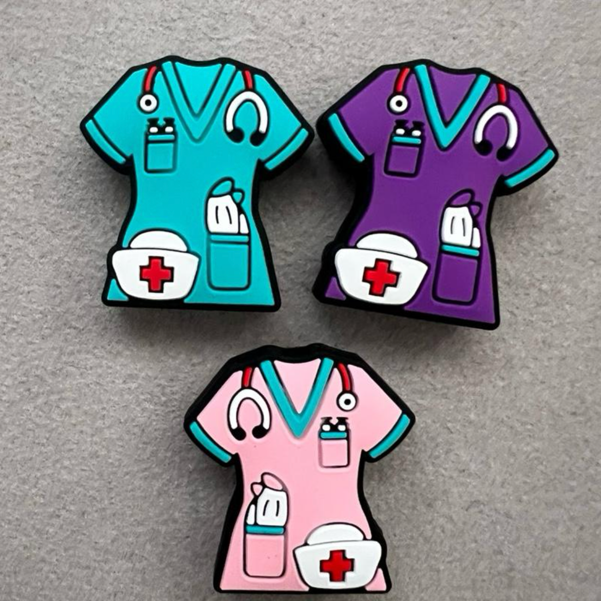 [NS343] Nurse uniform shaped Silicone  bead 1pcs