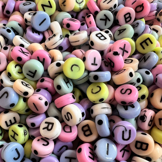 [LBR654] Round letter Beads Rainbow (50ml)
