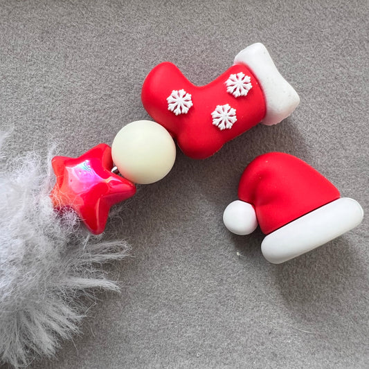 [SHB354] Santa Hat & Boot Silicone bead 2pcs on of each.