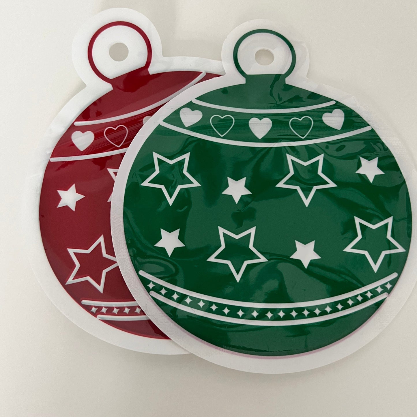 [XBB265] Baubles, Mitten & Snowman bags green/red (10 pieces)