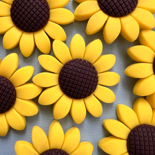 [SUNN961] 40mm Silicone Sunflower Bead 1pcs