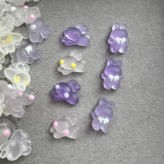 [RU156] Bunny glow in dark colour changing ( sml glass jar)