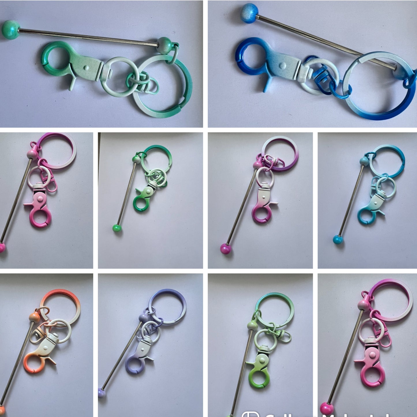 [OMBKC54]  Ombre Beadable Key Chains Bars for Beads.